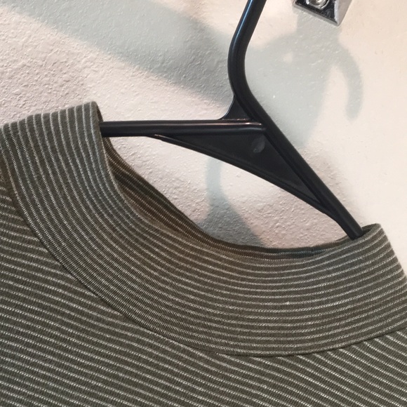 Striped Olive Green Turtle Neck Top - Picture 4 of 5